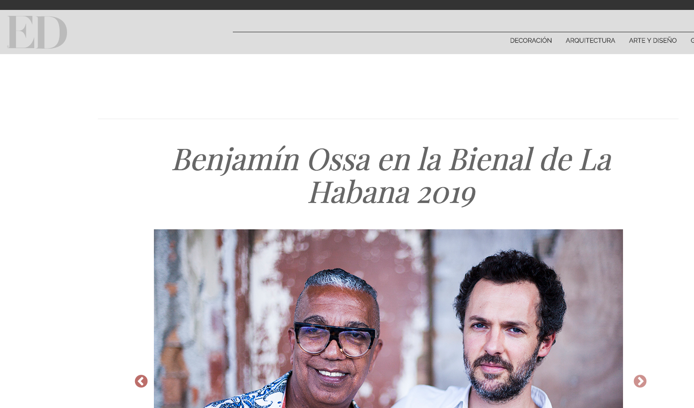 Benjam&iacute;n Ossa en la Bienal de La Habana 2019