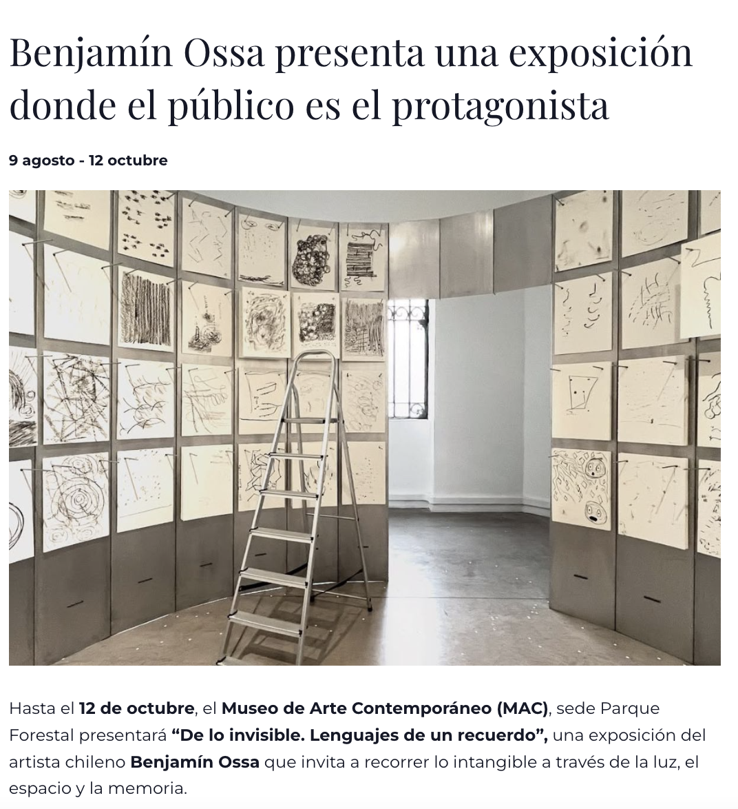 Benjamín Ossa presenta una exposición donde el público es el protagonista